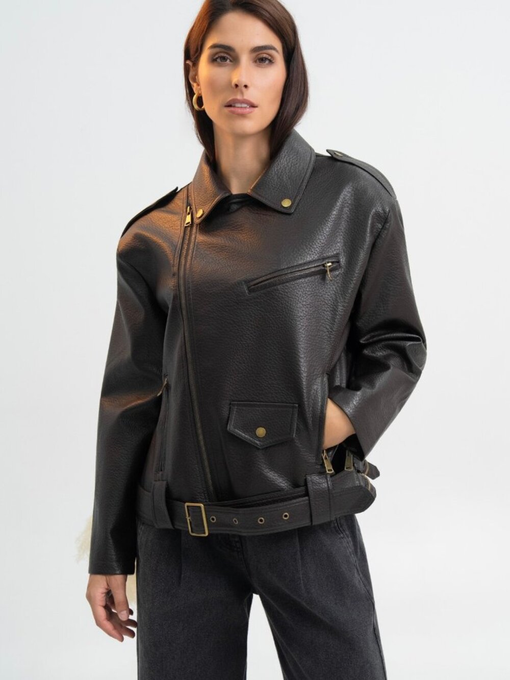 Bike Spirit  Jacket in Textured Leather